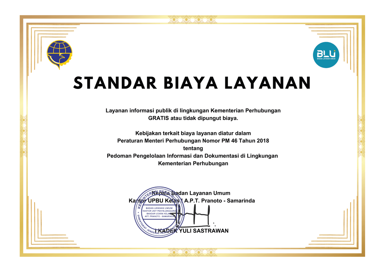 Standar Biaya Layanan